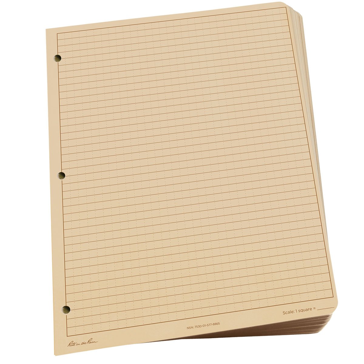 Rite in the Rain Maxi Loose Leaf Planner Refill 8.5 X 11 With 3 Hole Punch Universal Tan 100 Sheets-Tactical Source LLC