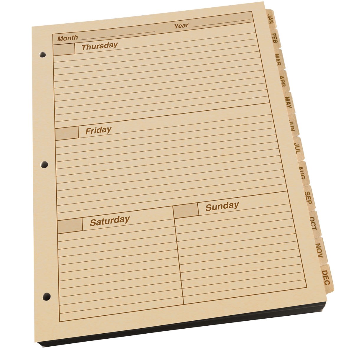 Rite in the Rain Maxi Weekly Planner Refill 8.5 X 11 With 3 Hole Punch Tan 1 Year-Tactical Source LLC