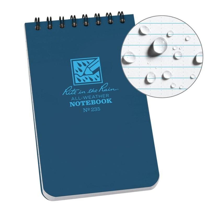 Rite in the Rain No235 Top Spiral 3x5 Notebook Universal Blue-Tactical Source LLC