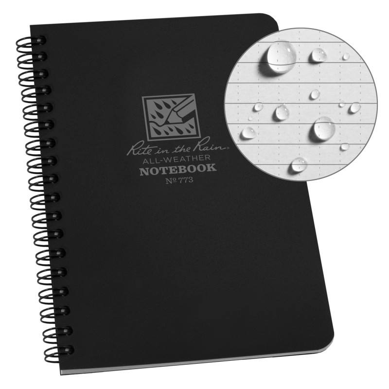 Rite in the Rain No773 Side Spiral Notebook Universal Black-Tactical Source LLC