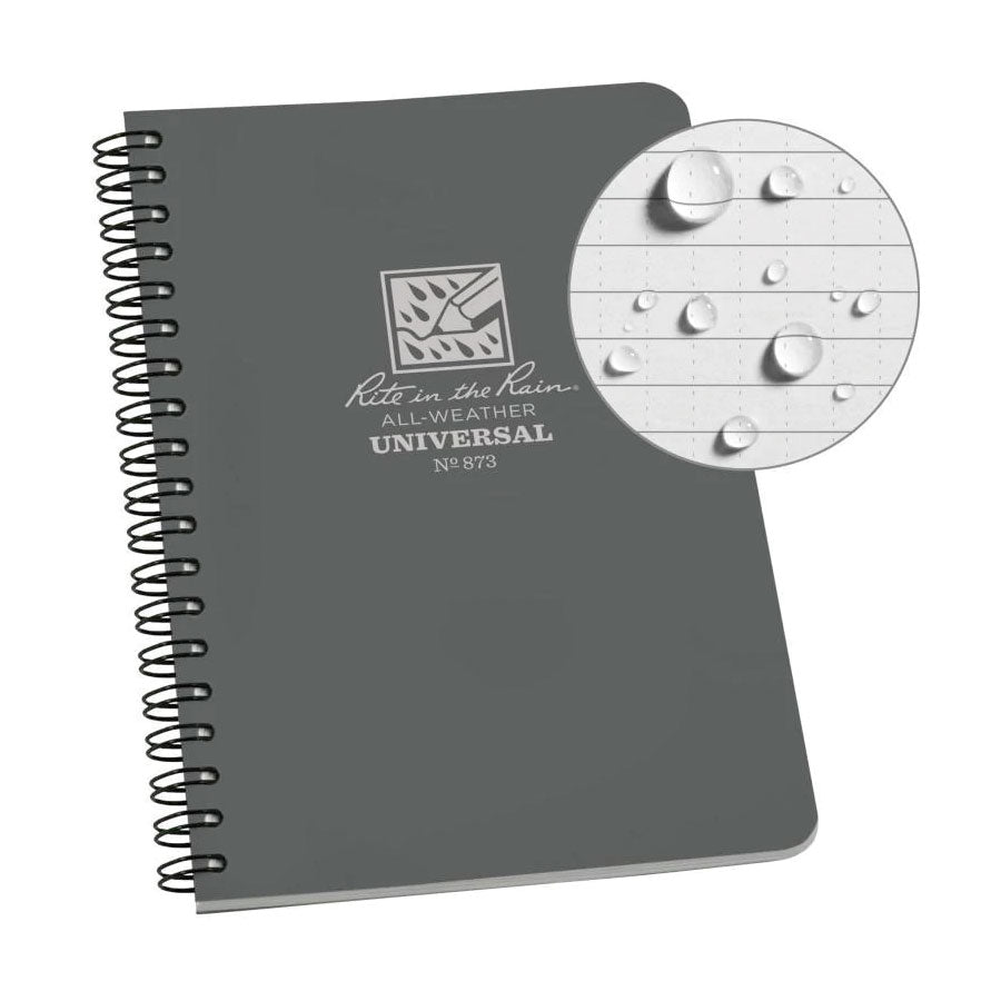 Rite in the Rain No873 Side Spiral Notebook Universal Gray-Tactical Source LLC