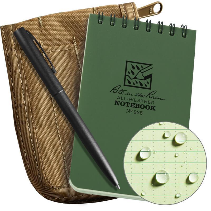 Rite in the Rain No935-KIT Top Spiral 3x5 Notebook Kit Green Tan-Tactical Source LLC