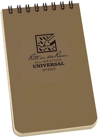 Rite in the Rain No935 Top Spiral 3x5 Notebook Universal Tan-Tactical Source LLC