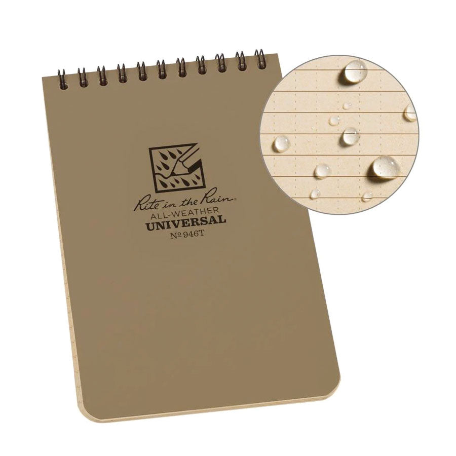 Rite in the Rain No946T Top Spiral 4x6 Notebook Universal Tan-Tactical Source LLC