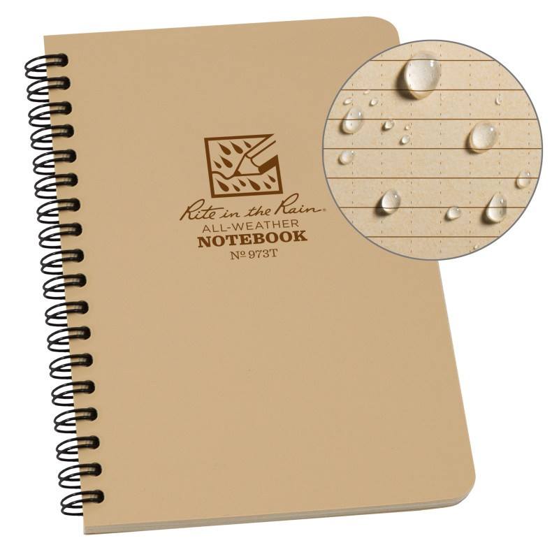 Rite in the Rain No973T Side Spiral Notebook Universal Tan-Tactical Source LLC