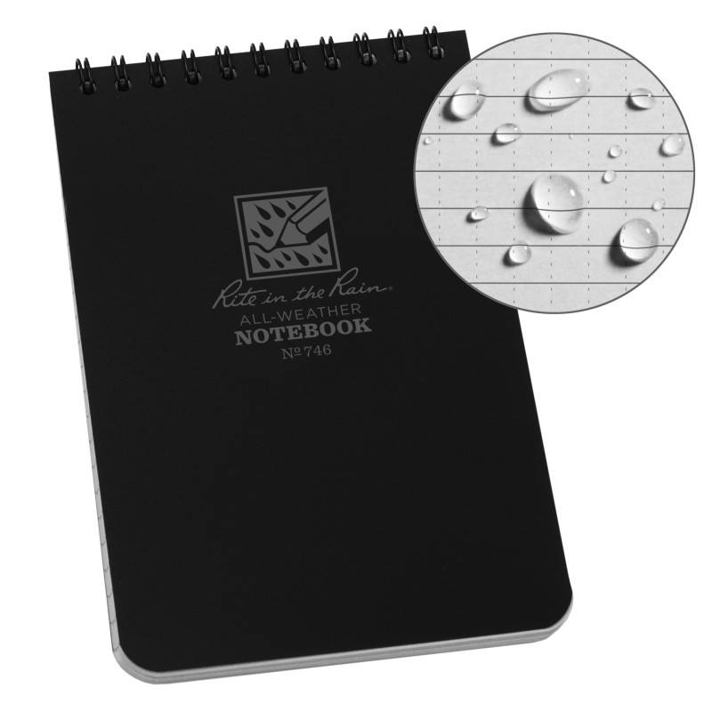 Rite in the Rain No.746 Top Spiral 4x6 Notebook Universal Black-Tactical Source LLC