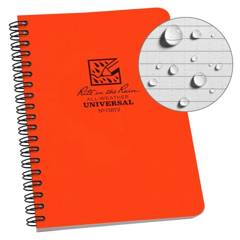 Rite in the Rain NoOR73 Side Spiral Notebook Universal Orange-Tactical Source LLC