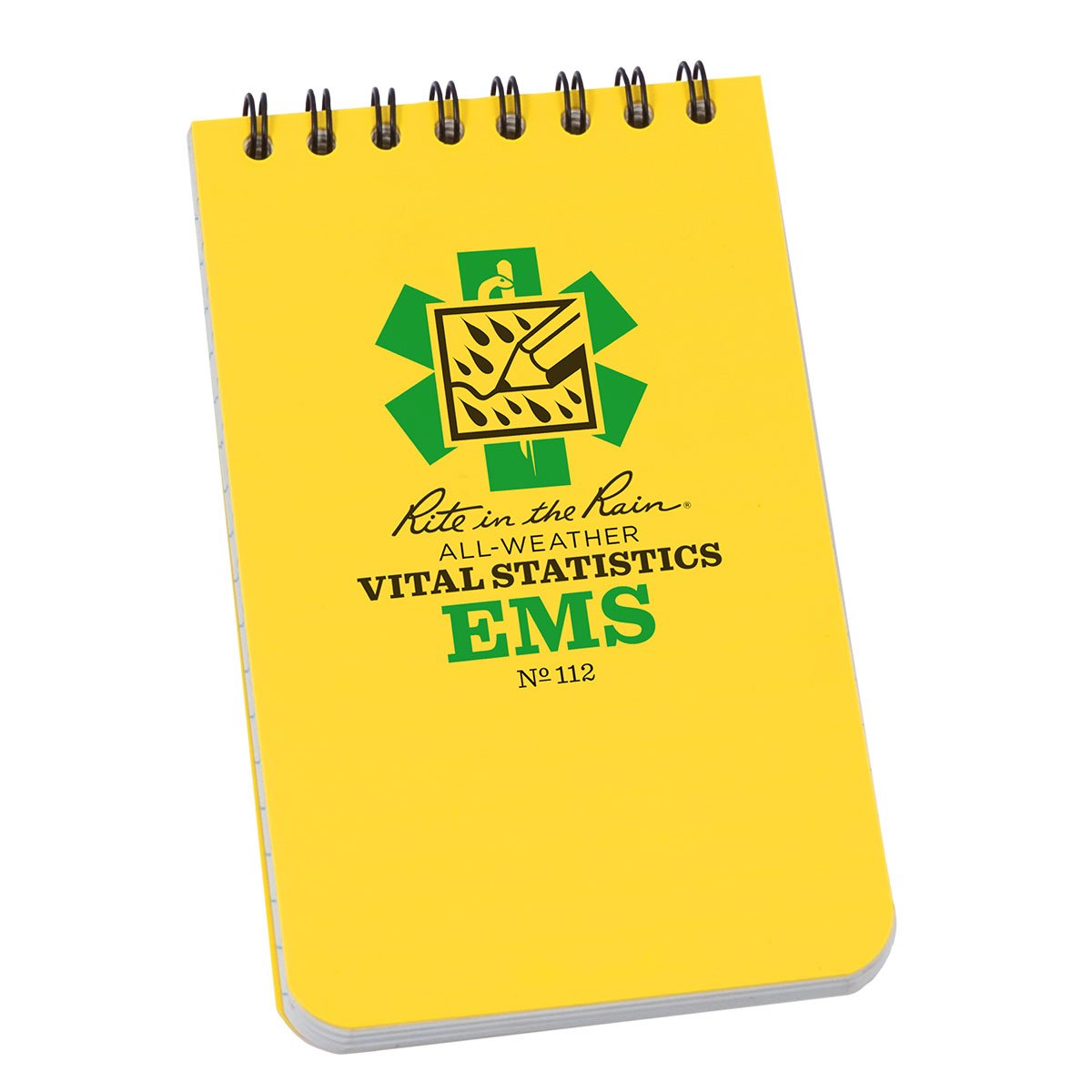 Rite in the Rain Top Spiral 3 x 5 Emergency Medical Services Polydura Notebook Vital Statistics Form/Notes Yellow-Tactical Source LLC