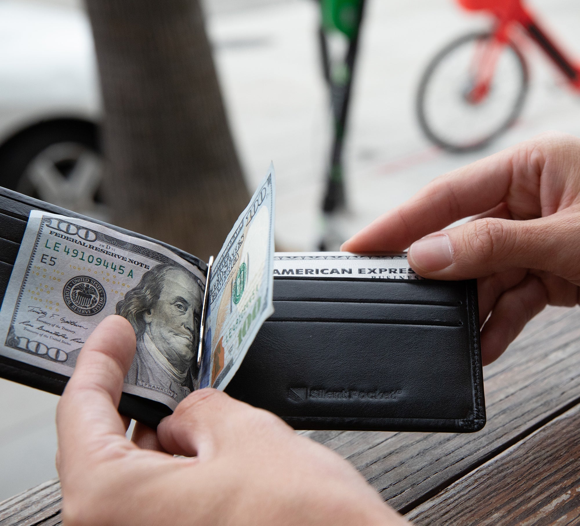 SLNT Money Clip Bi-Fold Wallet Black-Tactical Source LLC