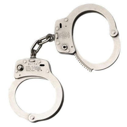 Smith & Wesson 350107 Model 104 High Security Chain-Linked Nickel Handcuffs-Tactical Source LLC