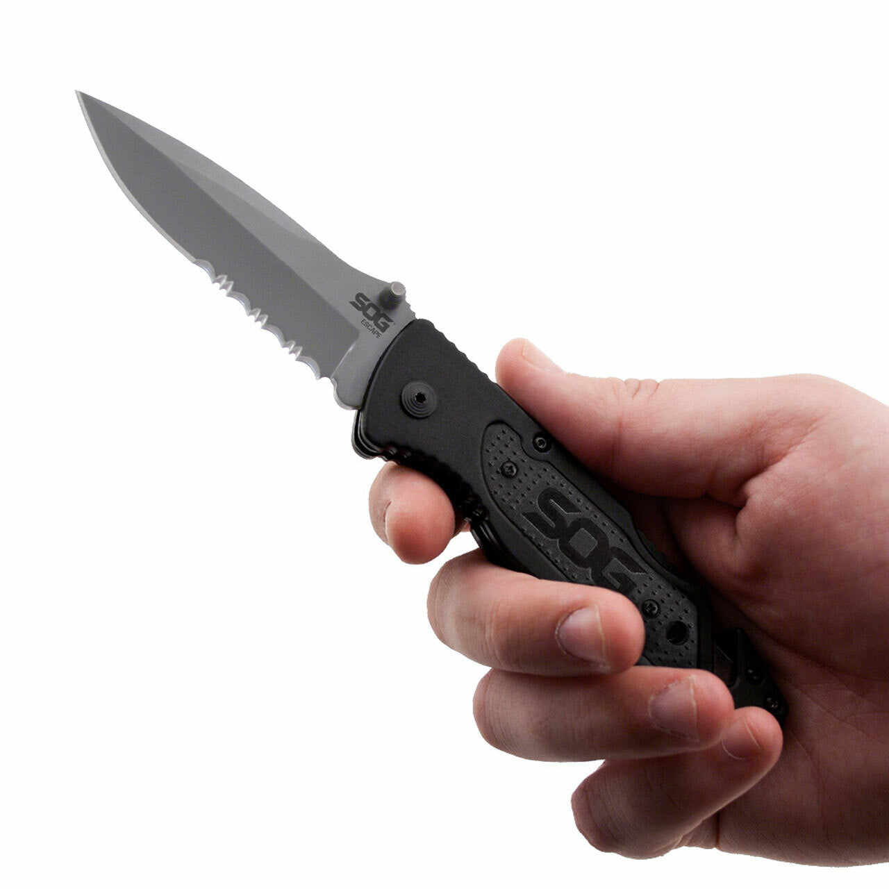 SOG Escape Bead Blast Knife and Rescue Tool Grey-Tactical Source LLC