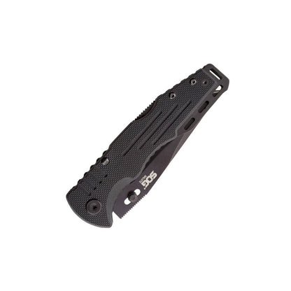 SOG Salute Mini Black Plain Edge Knife-Tactical Source LLC