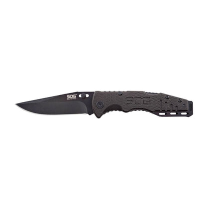 SOG Salute Mini Black Plain Edge Knife-Tactical Source LLC