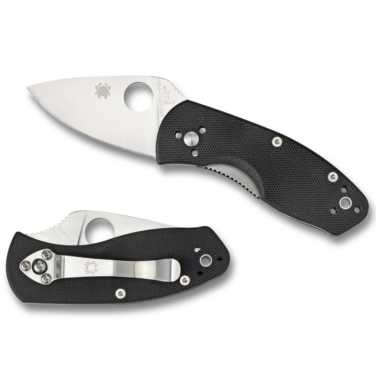 Spyderco Ambitious G-10 Black Plain Black-Tactical Source LLC