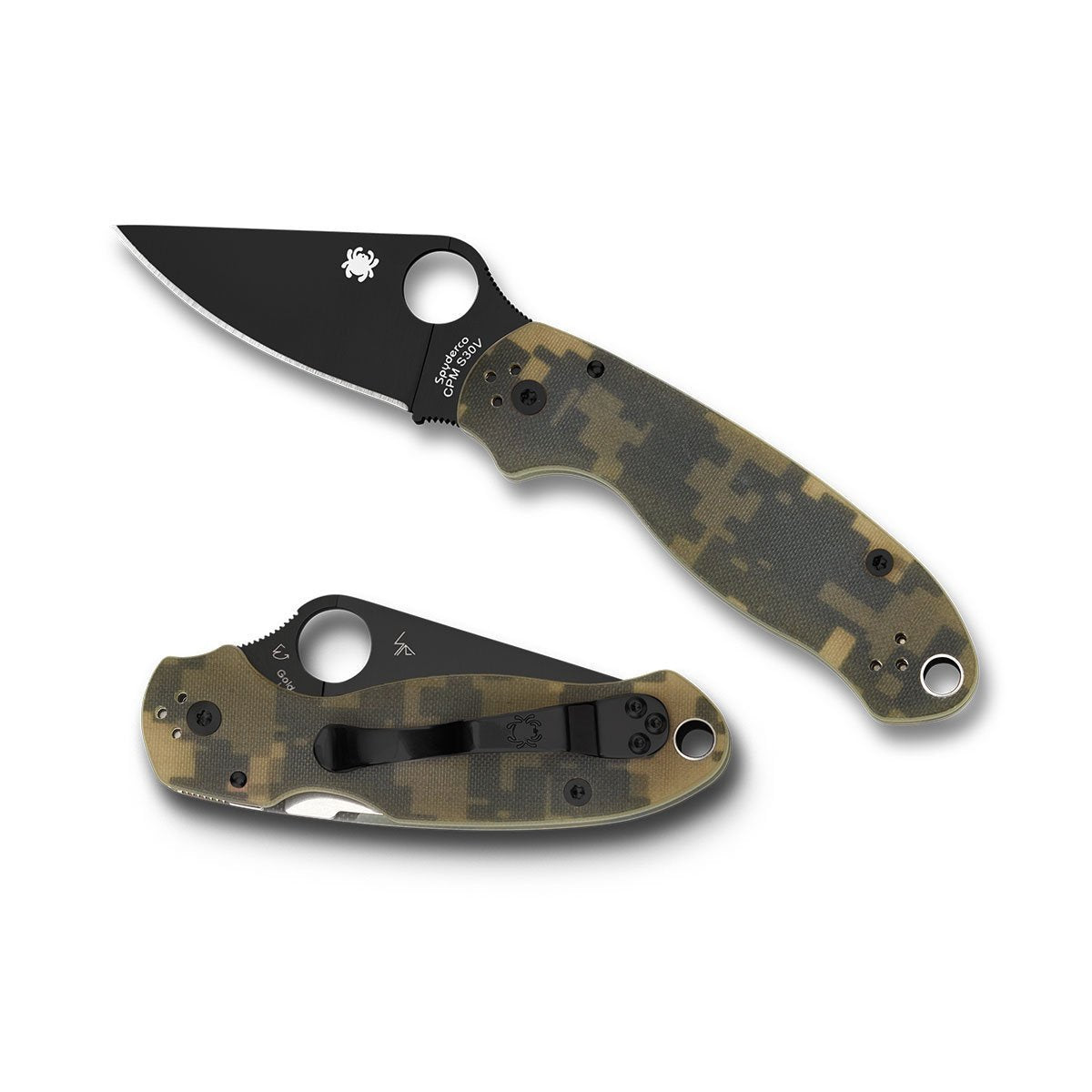 Spyderco Para 3 Camo Handle/Plain Black Blade-Tactical Source LLC
