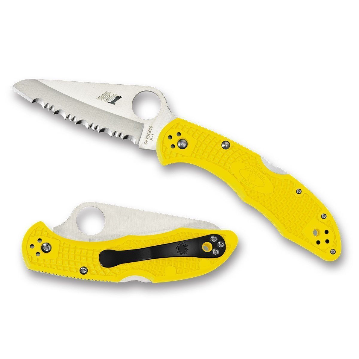 Spyderco Salt 2 H1 Yellow Handle/Serr Blade-Tactical Source LLC