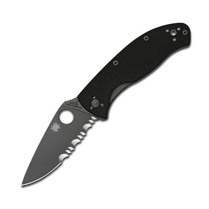 Spyderco Tenacious G-10 Black Handle Black Combo Edge-Tactical Source LLC