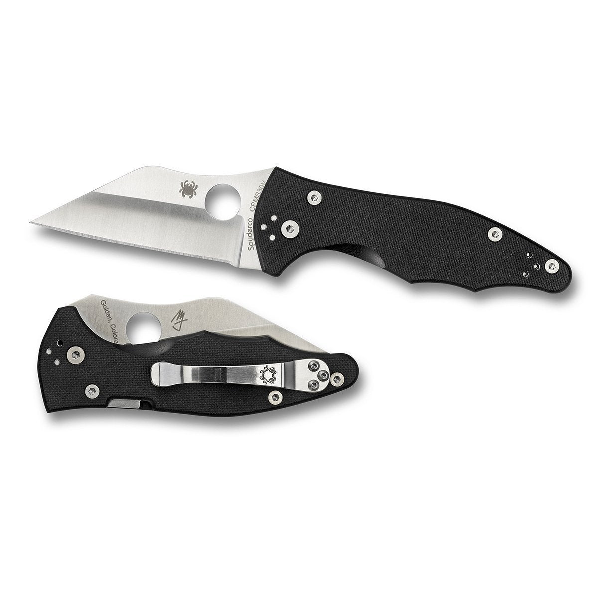 Spyderco Yojimbo 2 G-10 Black Handle Satin Plain Edge-Tactical Source LLC
