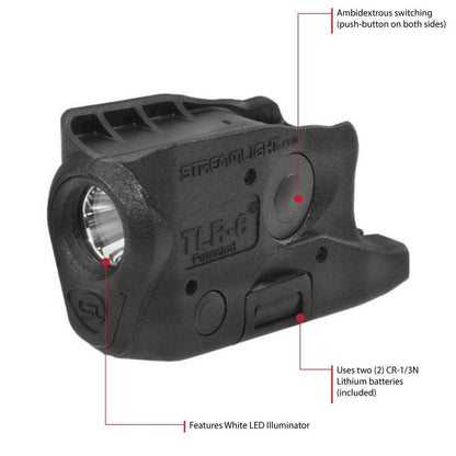 Streamlight TLR-6 for Glock 42/43 100-Lumens without Laser Tactical Weapon Light-Tactical Source LLC