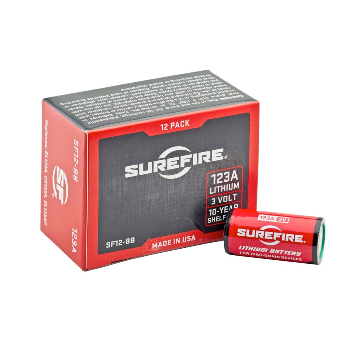 SureFire 123A Lithium Batteries 12-Tactical Source LLC