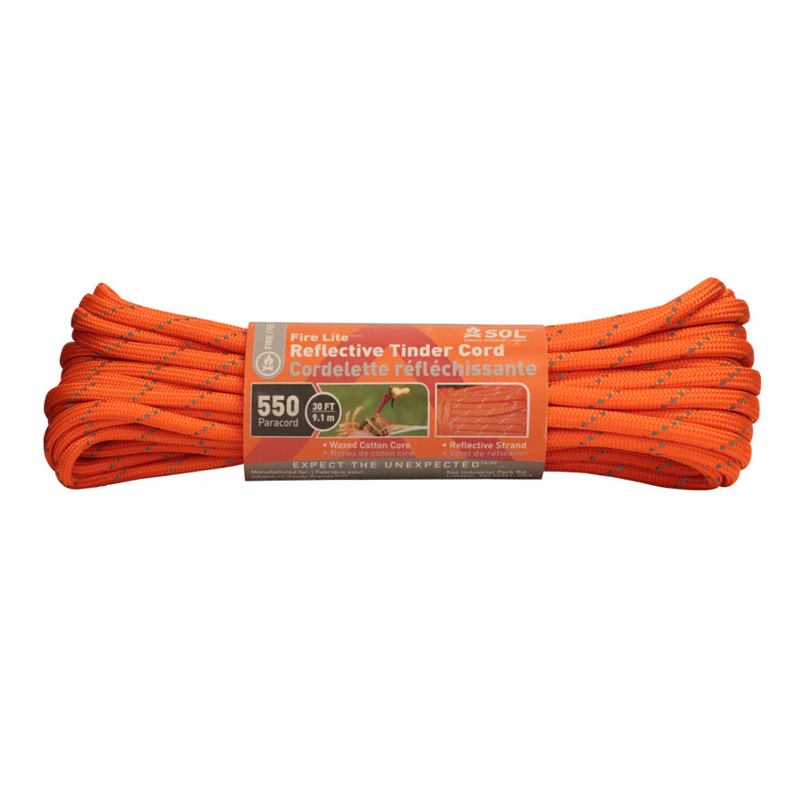 Survive Outdoors Longer SOL Fire Lite 550 Reflective Tinder Cord - 30ft-Tactical Source LLC
