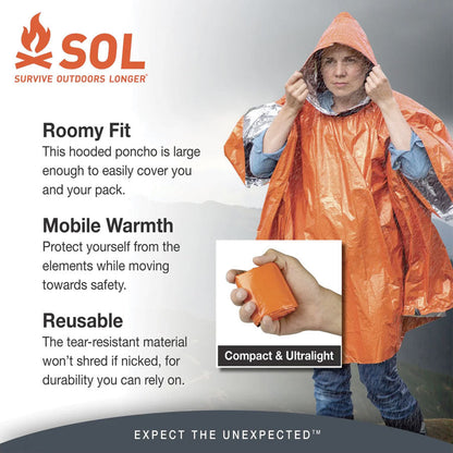 Survive Outdoors Longer SOL Heat Reflective Poncho-Tactical Source LLC