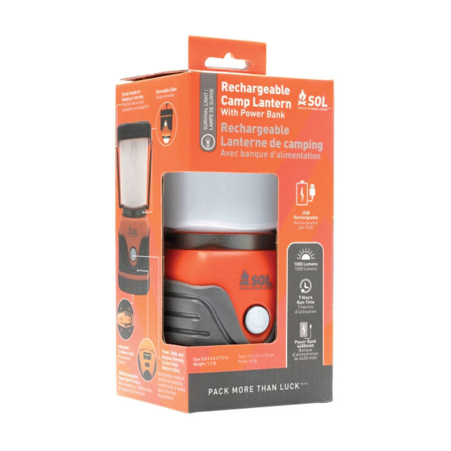 Survive Outdoors Longer SOL Rechargeable Camp Lantern with Power Bank-Tactical Source LLC