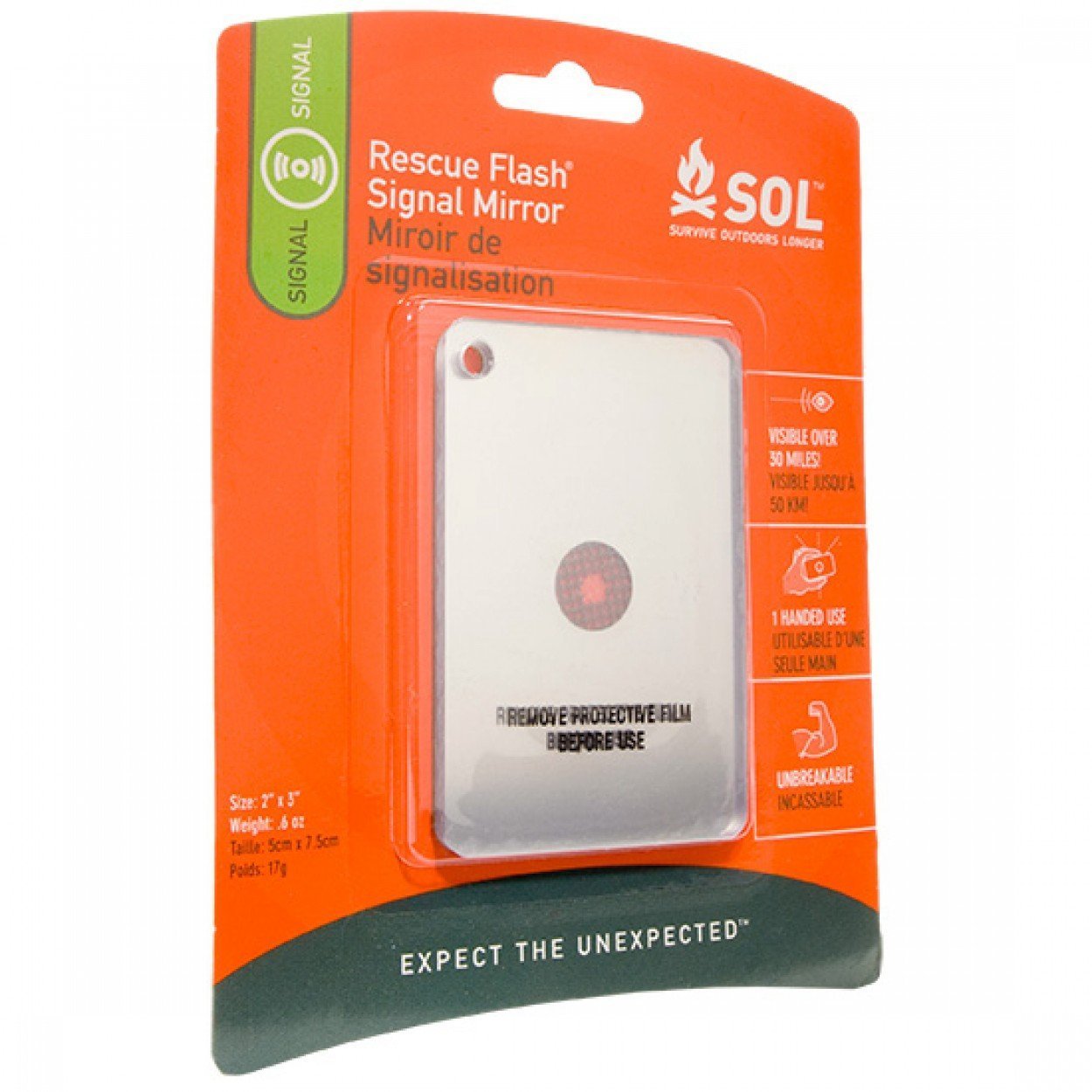 Survive Outdoors Longer SOL Rescue Flash Signal Mirror-Tactical Source LLC