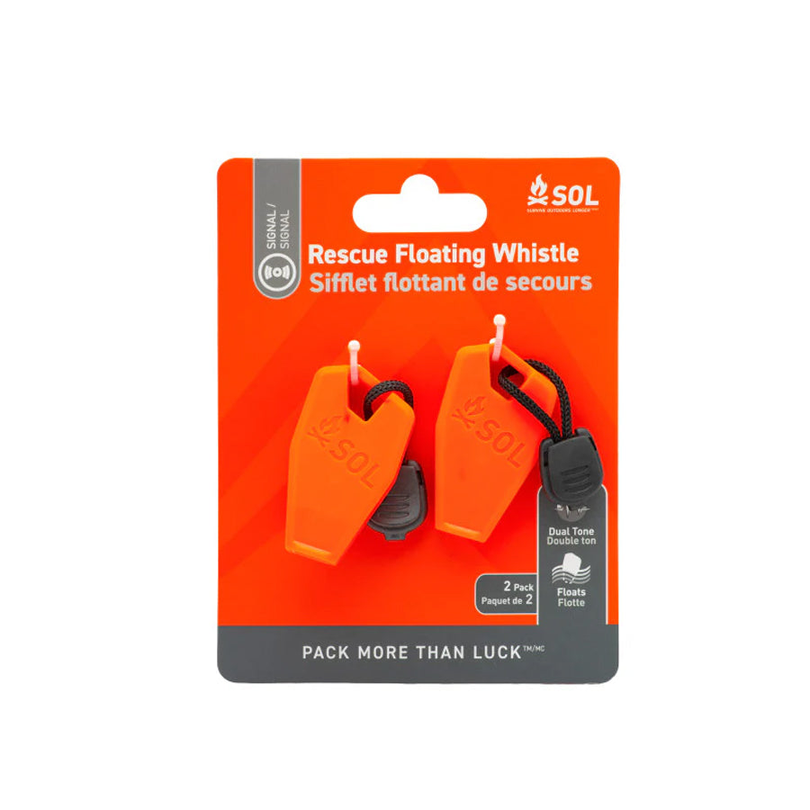 Survive Outdoors Longer SOL Rescue Floating Whistle 2-Pack-Tactical Source LLC