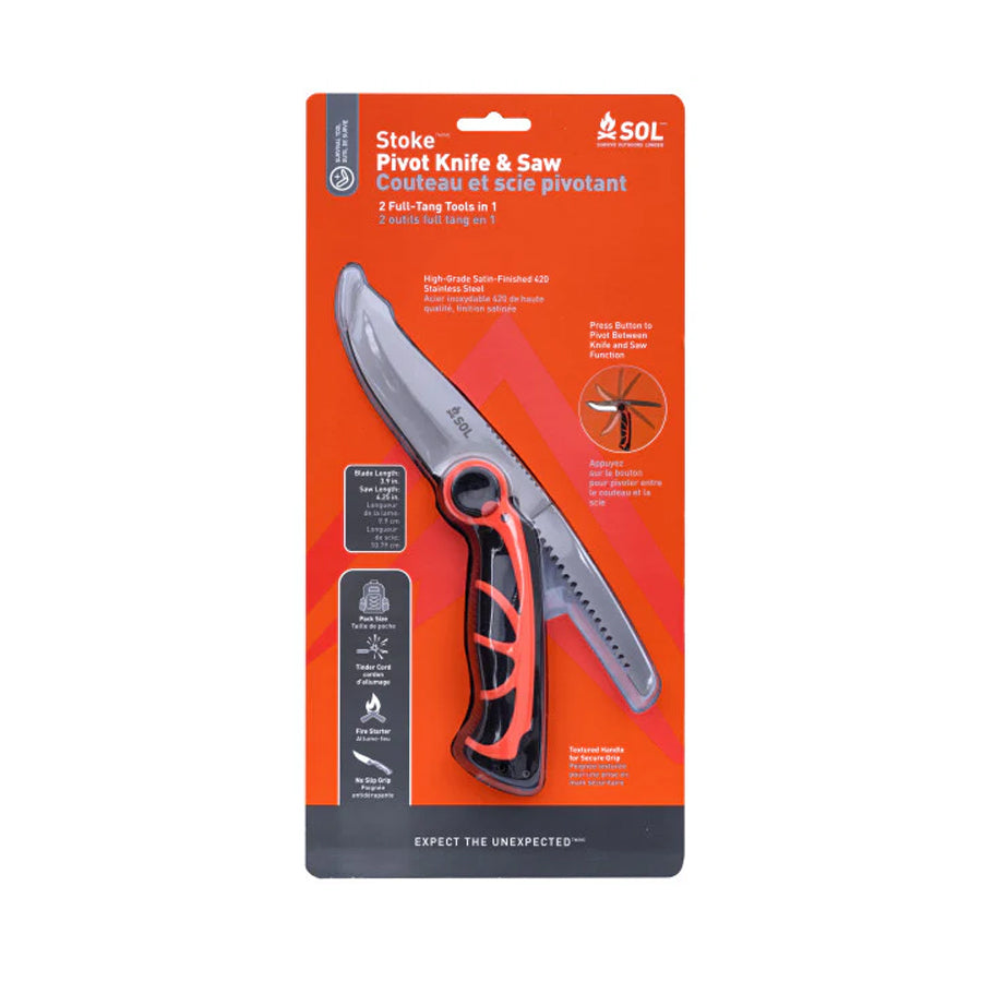 Survive Outdoors Longer SOL Stoke Pivot Knife & Saw-Tactical Source LLC