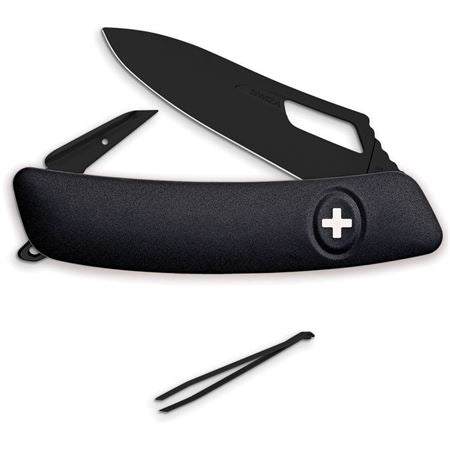 Swiza SH00 Single Hand Pocket Knife All Black-Tactical Source LLC