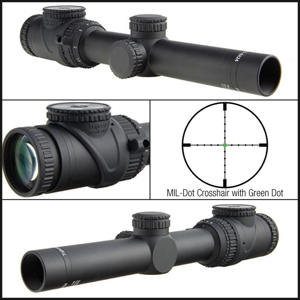 Trijicon AccuPoint 1-6x24 30mm Tube Riflescope MIL-DOT Crosshair with Green Dot-Tactical Source LLC