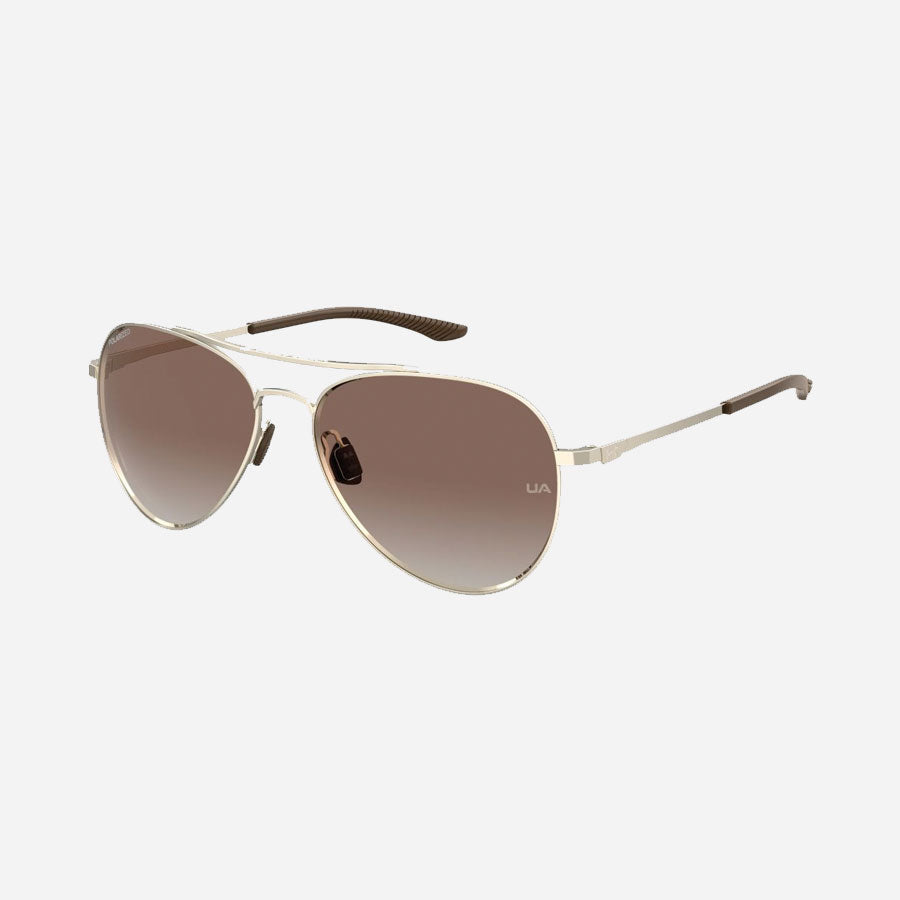 Under Armour UA Instict Sunglasses Light Gold Frame, Polarised Brown Lens-Tactical Source LLC