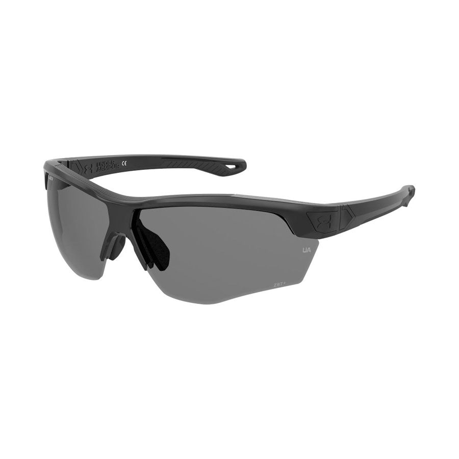 Under Armour UA Yard Sunglasses Dual Shiny Black Frame, Gray Polarized Lens-Tactical Source LLC