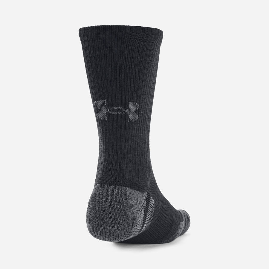 Under Armour Unisex Performance Tech 3-Pack Crew Socks Black-Tactical Source LLC
