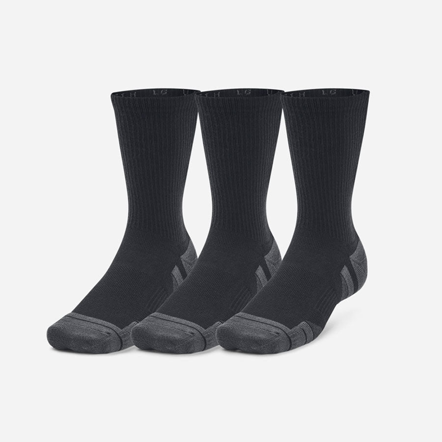 Under Armour Unisex Performance Tech 3-Pack Crew Socks Black-Tactical Source LLC