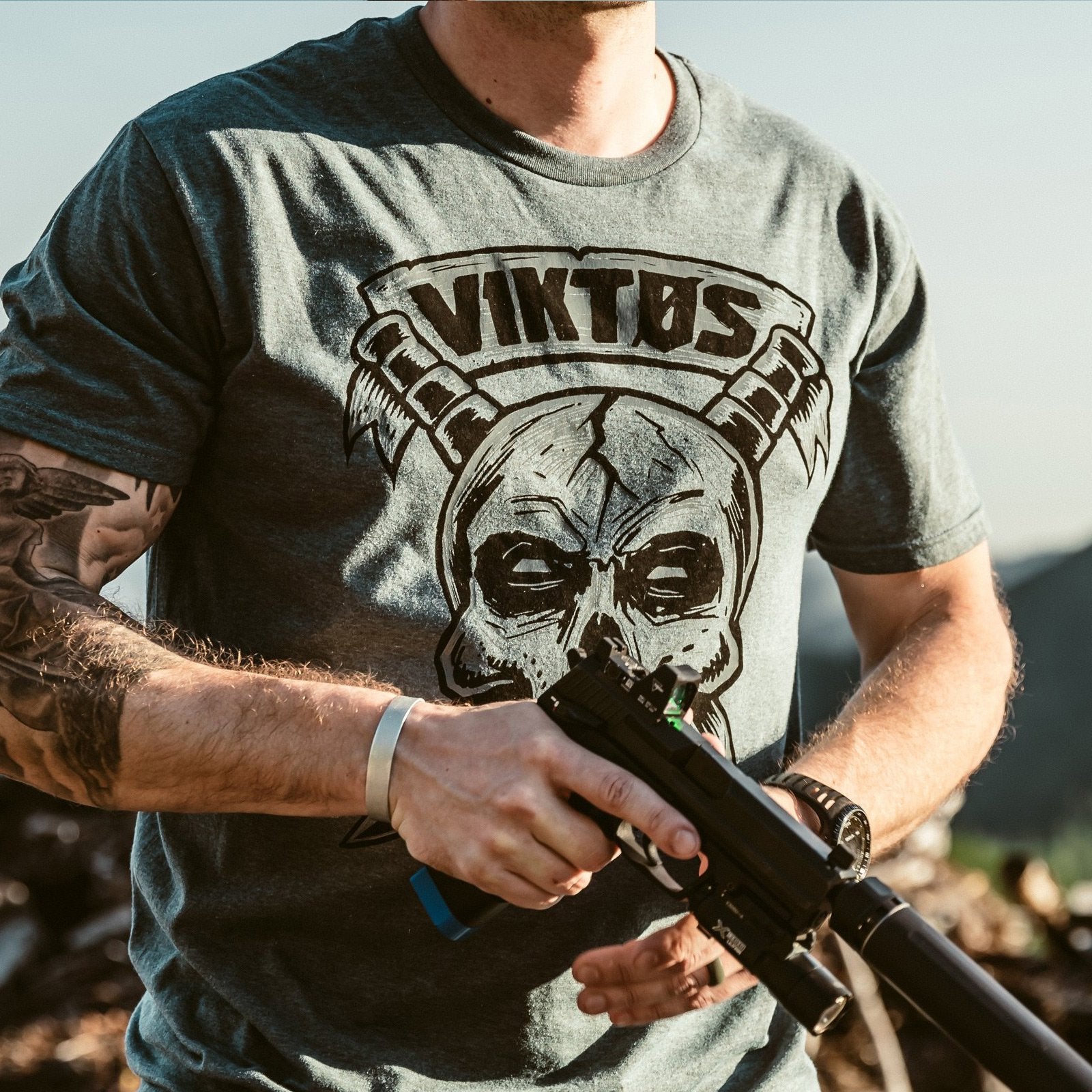 VIKTOS Kbarred Tee Jade Black Heather-Tactical Source LLC