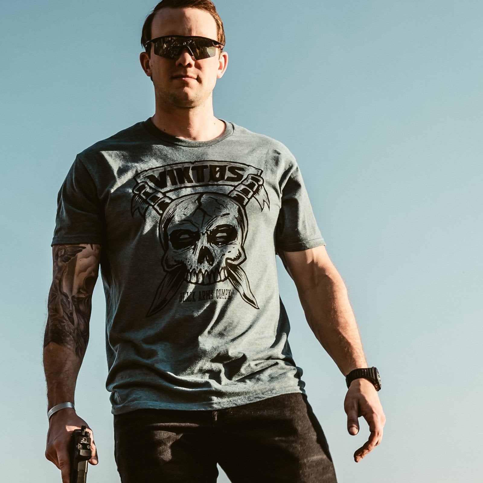 VIKTOS Kbarred Tee Jade Black Heather-Tactical Source LLC