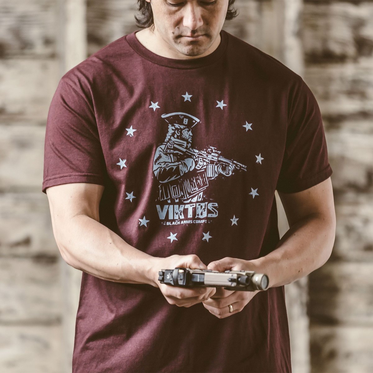 VIKTOS Tax Stamp Tee Burgundy Heather-Tactical Source LLC