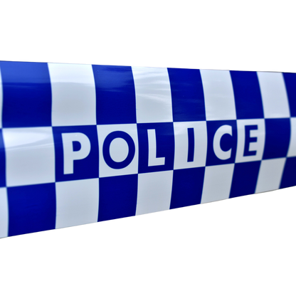VTS Police Barricade Tape Blue and White Checkered Reflective 1000ft Roll-Tactical Source LLC