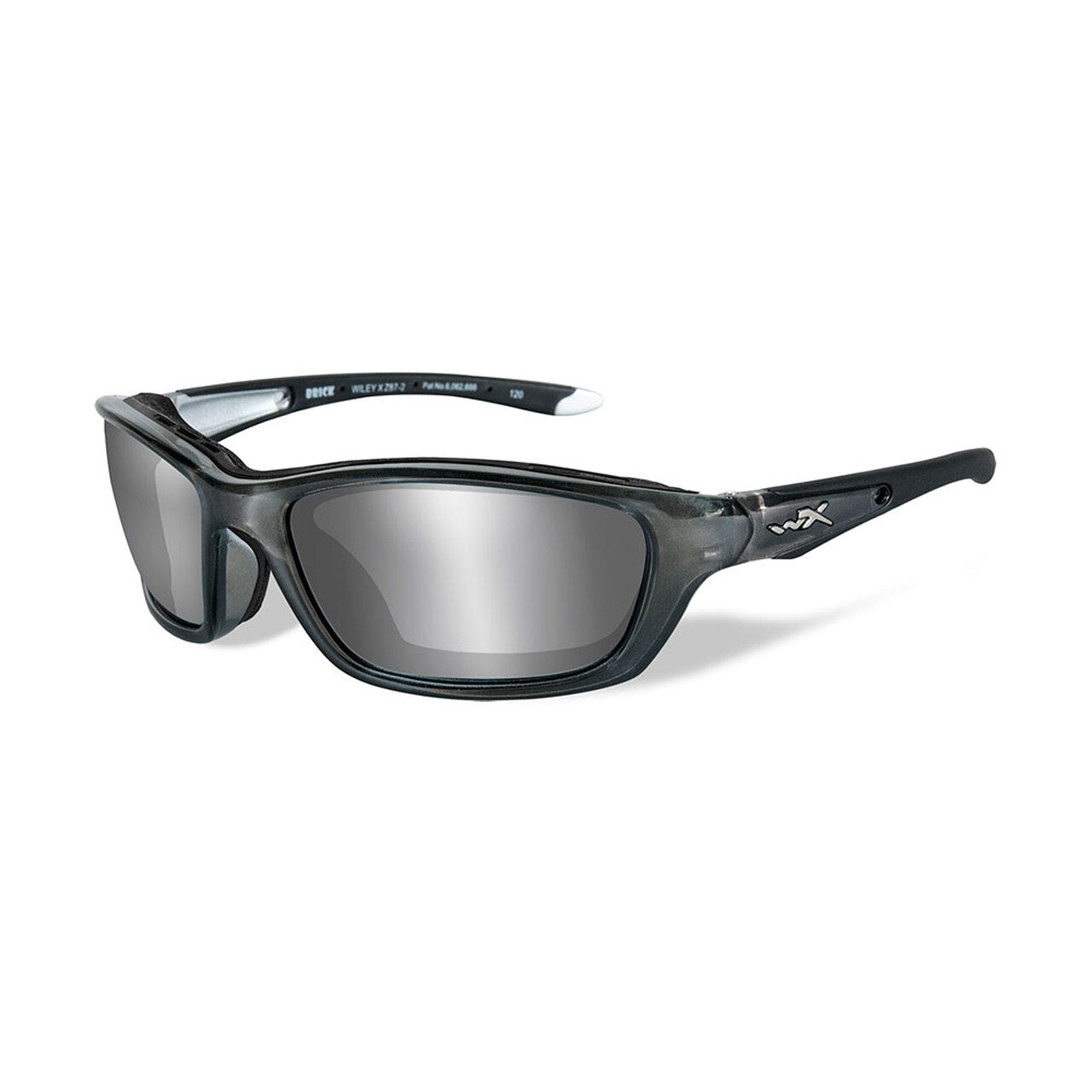 Wiley X Brick Sunglasses Silver Flash Lens Crystal Metallic Frame-Tactical Source LLC