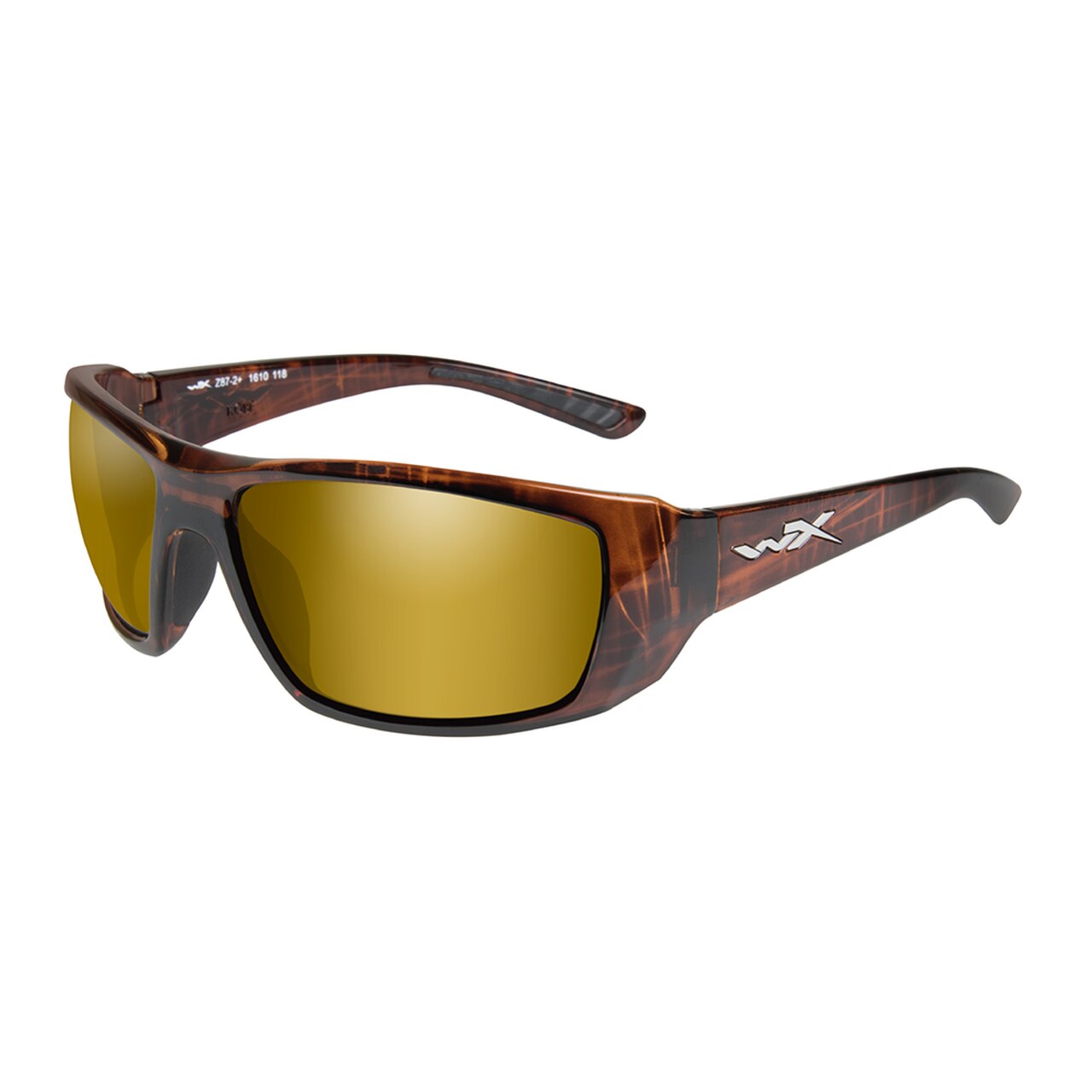 Wiley X Kobe Polarized Gold Mirror Lens Amber Hickory Brown Frame-Tactical Source LLC
