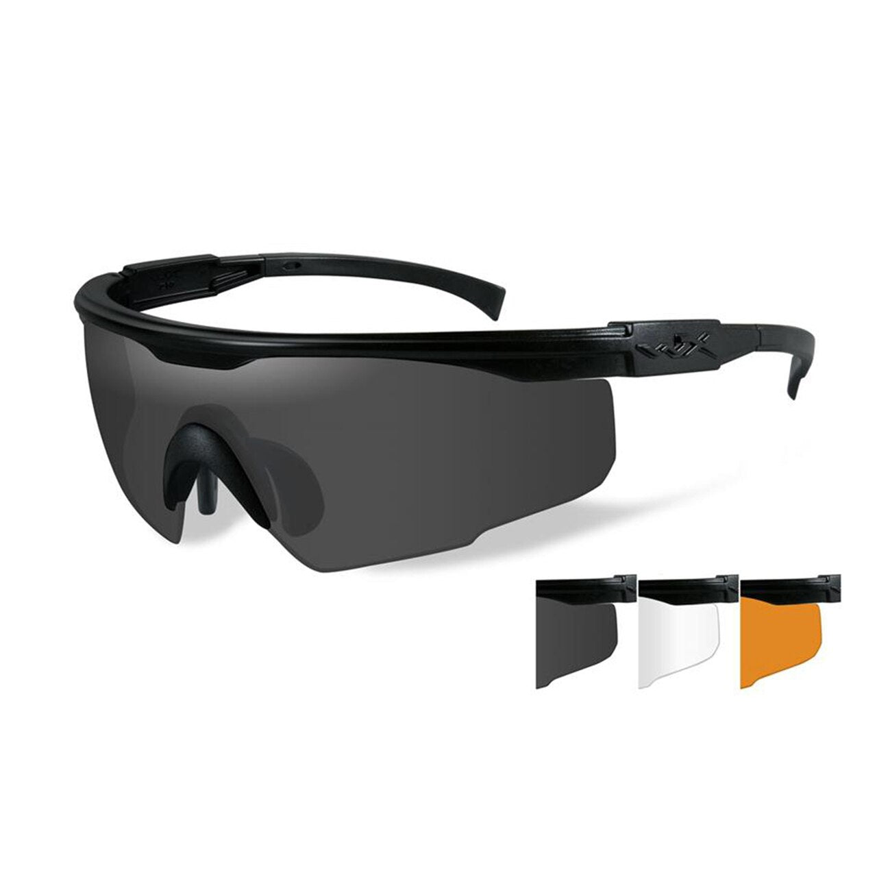 Wiley X PT-1SCL Three Lens Matte Black Frame-Tactical Source LLC