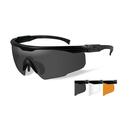 Wiley X PT-1SCL Three Lens Matte Black Frame-Tactical Source LLC