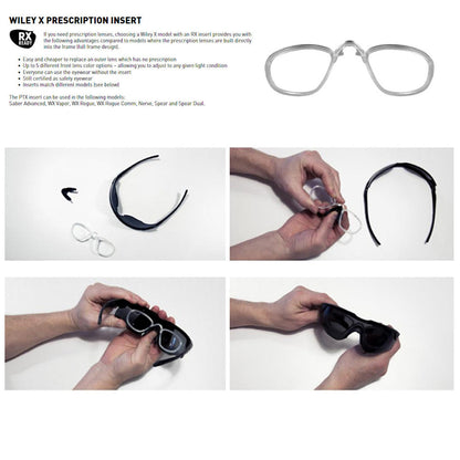 Wiley X Saber Advanced 3 Lens Kit Matte Black Frame + RX Insert-Tactical Source LLC