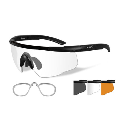 Wiley X Saber Advanced 3 Lens Kit Matte Black Frame + RX Insert-Tactical Source LLC