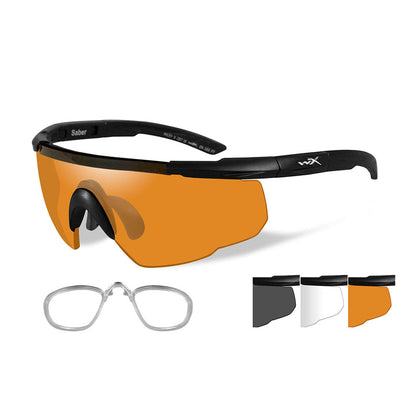 Wiley X Saber Advanced 3 Lens Kit Matte Black Frame + RX Insert-Tactical Source LLC