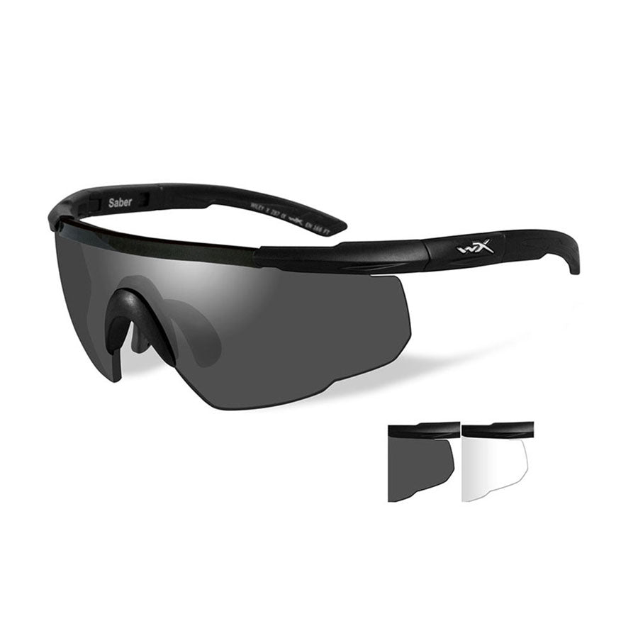 Wiley X Saber Advanced Grey and Clear Two Lens w/ Matte Black Frame-Tactical Source LLC