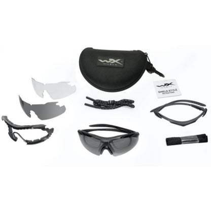 Wiley X Vapor 2.5 Three Lens System - Grey, Polarised Grey and Clear Lens with 2 Frames-Tactical Source LLC